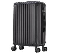 AZHKJKZH Suitcase with Wheels Suitcase with Spinner Wheels Hardshell Lightweight Rolling Suitcases for Business Travel Travel Luggage(Black,24in)