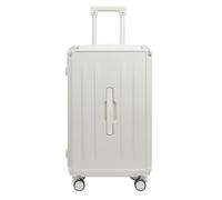AZHKJKZH Suitcase with Wheels Suitcsases with Cup Holder USB Spinner Wheels Hardside Luggage Carry On Travel Luggage(White,24inch)