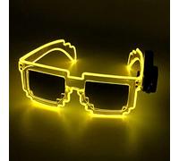 AZHU Fluorescent Glasses, Halloween Christmas MosaicMercury Shape Glasses Perfect Wireless Light Up LED Glowing Festival Party Sunglasses Gifts (Yellow)