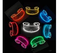 AZHU LED Glasses, Fluorescent Glasses LED Party Glasses Luminous Glasses Cyberpunk Shade Glasses Light Up Carnival for Bar Club Halloween (Fluorescent Green)