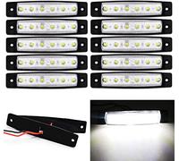 AZHU LED Side Marker Lights, Truck Side lights10pcs Car Marker Lights Car Side Indicators Lights 6SMD LED Front Rear Side Light Position Lamps 24V for Auto Camper Van Truck Lorry (10pcs, White)