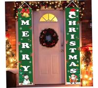 AZIDWERYQ 1 Pair Christmas Door Banner 5.9FT Outdoor Christmas Decorations Hanging Porch Door Sign Welcome Banner for Home Yard Holiday Decor Banners for Outside