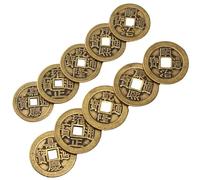 AZIDWERYQ 10Pcs Chinese Coin, Ancient Style Copper Feng Shui Chinese Lucky Coin for Wealth and Good Luck
