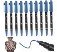 AZIDWERYQ 10Pcs Tattoo Markers for Skin, Double-Headed Henna Pen, Skin Markers for Tattoos with Thick & Fine Tip, Smooth & Safe Marking Pen Tattoo