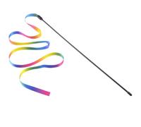 AZIDWERYQ 1PC Creative Cat Toy Fabric Ribbon Safe Flexible Cat Teaser Wand Colorful Fabric Ribbon Safe Flexible Exercise Toy For Your Little