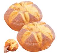 AZIDWERYQ 2PCS Food 1:1 Realistic Apperance & Fragrance Realistic Bread with Air Holes & Cracks Elastic Food for Display and Photography Props