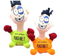 AZIDWERYQ 2PCS Stress Relief Toy Soft Funny Punch Me Screaming Doll with Suction Cups Battery Operated Stress Toys 9.1x4.7 Inch Relief Toy