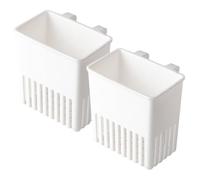 AZIDWERYQ 2PCS Utensil Drying Rack Hollow-out Plastic Silverware Drying Basket with Hooks Utensil Caddy for Spoon Knife and Fork Rack