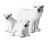 AZIDWERYQ 3PCS Polar Bear, Realistic Artic Animals Figurines, 3 Sizes Polar Bear Figurine Model Educational Learning Toys Birthday Cake Topper Animals Toys for Kids Boys Girls Figurine