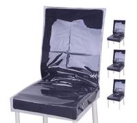 AZIDWERYQ 4Pcs Plastic Chair Covers, 23x21x18 Inch Waterproof & Dust-Proof Clear Dining Chair Covers, Heavy Duty for Home, Office, Furniture Store Seat for Dining Room Chairs