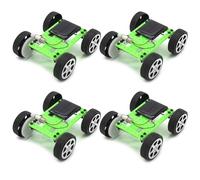 AZIDWERYQ 4pcs/Set Solar Toys, Children DIY Assemble Solar Car Kit Science Educational Power Car Toy Kit for Boys Girls