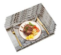 AZIDWERYQ 6Pcs Rustic Placemats, Star On Old Barn Wood Western Placemats 16.5x12.6 Heat-Resistant Washable Table Place Mats for Kitchen Dining Home Western Table Decor
