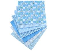 AZIDWERYQ 7Pcs Fat Quarters Fabric Soft Touch Cotton Fabric Fat Quarter Bundles Sewing DIY Set Arts and Crafts Supplies DIY Sewing Quilting Craft Blue Quarters Bundles