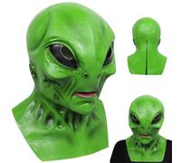 AZIDWERYQ Alien, Realistic Latex, Green, Fits Most Adults