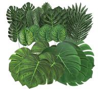 AZIDWERYQ Artificial Palm Leaves 78Pcs 7 Style Realistic Faux Palm Leaves Low Maintenance Polyester Tropical Green Leaf Decorations for Party, Table Tropical