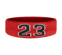 AZIDWERYQ Basketball Headband for Men No. 23 Red Sweat Band Breathable Absorbent Sweatband Elastic Comfortable & Lightweight Sports Headband for Running, Gym, Badminton & More Sweat Band