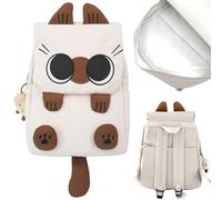 AZIDWERYQ Cartoon Backpacks, Siamese Cat Cute Backpack with Chic Pendant, Kawaii Large Capacity School Bag for Travel, Work, or Casual Outings Funny Backpack