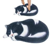 AZIDWERYQ Cat Rug 30x16 Inch Irregular Cute Sleeping Cat Shaped Rug Non-slip & Washable Soft Area for Children Girl Bedroom Entry Living Room Decoration Rugs Room Decor