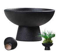 AZIDWERYQ Ceramic Plant Pot 5x3 Inch Chinese Style Black Ceramic Planter with Smooth Surface for Flower Arrangement, Bonsai