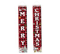 AZIDWERYQ Christmas Door Banner 1 Pair 12x71in Hanging Merry Christmas Banner Festival Atmosphere Holiday Party Decorations for Indoor Outdoor Wall, Style-1