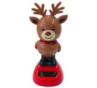 AZIDWERYQ Christmas Toys Adorable Shaking Head Festive Plastic Solar Dancing Toys Bobble Head for Cars Home Office Desktop, Reindeer Bobbleheads