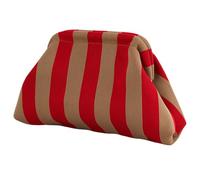 AZIDWERYQ Crochet Purse 9.5x12 Inch Summer Beach Bag Stripe Woven Handbags for Women Ruched Cloud Purse Dumpling Woven Handbag for Vacation Travel Handbags For Women