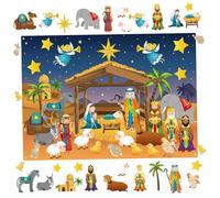 AZIDWERYQ Felt Story Board, Christmas Nnativity Scene Felt Board for Kids, Birth of Jesus Crafts Kit Xmas Religious Wall Decor Ornaments Story