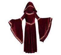 AZIDWERYQ Halloween Costume Women, Medieval Women Red Riding Hood Cape Retro Court Vampire Witch Costume for Halloween Party M Cosplay