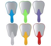 AZIDWERYQ Hand Mirrors with Handle, 6PCS Cute Tooth Shaped Handheld Mirror for Dental Clinic, Salon, Barber or Hairdressing Tooth Mirror