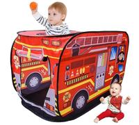 AZIDWERYQ Kids Play Tent Pops-Up Vehicle-Shape Kids Play Tent with Door Flip & Top Opening Car Toddler Playhouse with Wire Frame for Girls Boys (Fire Truck) Indoor