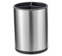 AZIDWERYQ Kitchen Utensil Holder, 360° Rotating Stainless Steel Utensil Holder with Drain Base Removable Divider, 7x5in Kitchen Countertop Storage Organizers Stainless Steel