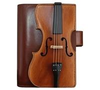 AZIDWERYQ Leather Notebook Vintage Violin Refillable Journal Portable Travel Journal Notebook for Study, Teachers, College 8.5x5.9 inch Traveller