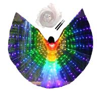 AZIDWERYQ Light Up Wing, Belly Dance Light Up Costume with Telescopic Sticks, Multipurpose LED Butterfly Wing for Festival Carnival Stage Halloween Party Butterfly