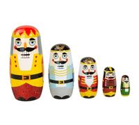 AZIDWERYQ Russian Nesting Dolls, 5PCS Cute Christmas Nutcracker Nesting Dolls, Smooth Wood Russian Doll Toys for Christmas Holiday Decor