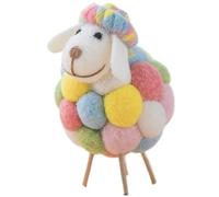 AZIDWERYQ Sheep Decor, Cute Sheep Toy Felted Wool Animals, 5.5x3.5x3.5 Inch Lamb Plush, Decorative Figurines for Home Office Desktop Decor, Style 3 Felted Wool Animals