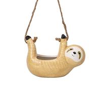 AZIDWERYQ Sloth Hanging Planters Pots Cute Wall Planter Air Plants Cactus Ceramic Flower Pot Holder Outdoor Gardening Yellow Sloth Planter