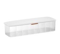 AZIDWERYQ Small Parts Organizer 8-Grid Clear Plastic Organizer Box with White Lid Minimalist and Dust Proof Daily Contact Lens Organizer for All Brands Daily Lens, Cable, Cosmetic, Beads