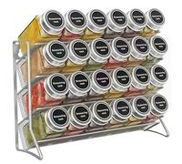 AZIDWERYQ Spice Rack 4 Tier Free Standing Metal Counter Spice Rack Organiser Hold 24 Bottles for Kitchen Countertop Cupboard Pantry Racks