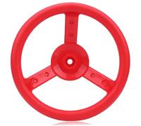 AZIDWERYQ Steering Wheel Toy, 10" Dia. Red Realistic Playground Kids Steering Wheel 360° Rotatable PE Plastic for Playground Swing Pirate Ship Kids