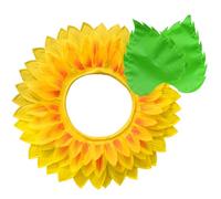 AZIDWERYQ Sunflower Headpiece, Yellow Flower Headpiece with Leaf Gloves Add Sunshine to Your Outfit Halloween Costume Accessory, 23 Inch Flower