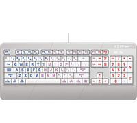 Azio KB540 (Mac version) - Large Print 3-Color LED Wired USB (type C) Keyboard with Antimicrobial Protection, Washable, Waterproof IP66, Blue Purple Red