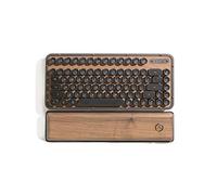 Azio Retro Compact Keyboard (Elwood) - Bluetooth Wireless/USB Wired Vintage Backlit Walnut Wood Mechanical Keyboard with Arm Rest for Mac and PC (MK-RCK-W-01-US)