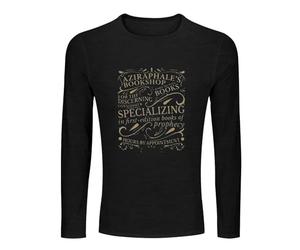 Aziraphale's Bookshop Good Omens Book Lover Reading Good Omens Series Neil Gaiman Bookworm Books Prophecy Mens T-Shirt XL Black