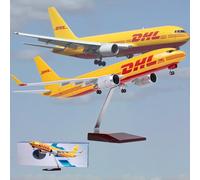 AZIZAT 1:87-Scale Model Airplane DHL Airplane B737 with Wheels, Die-Cast Model Plane, Collectible Gift for Aviation Enthusiasts, Adults & Collectors
