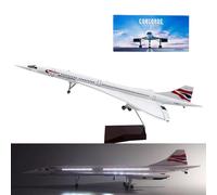 AZIZAT 19.7" 1:125 Concorde Model Air France Aircraft Model Jet Pre-Build Resin Diecast Airplane Model for Collectibles Birthday Gifts,British Airways Upgraded