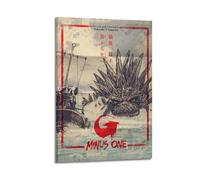 Azizat Godzilla Minus One Moive Poster Wall Art Decor Print Picture Paintings for Living Room Bedroom Decoration 08x12inch(20x30cm) Frame-style
