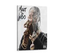 Azizat Pop Smoke Meet The Woo 2 Moive Poster Wall Art Decor Print Picture Paintings for Living Room Bedroom Decoration 12x18inch(30x45cm) Frame-style