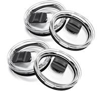 AZJCKEW 4 Pack Tumbler Lids Compatible with 20oz Yeti Rambler, 16oz Pints, 10oz/24oz Mugs, 10oz Lowball - Spill Proof Magnetic Slider Lid Replacement, Clear BPA-Free Cup Cover
