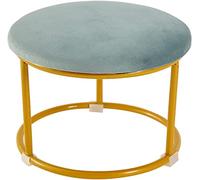 AZJJDP Foot Stool Round Foot Stool Poofe Footstool Flannel Foot Stool for Living Room for The Bedroom,Light blue-32x22cm