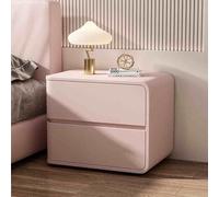 AZJJDP Minimalist Nightstand Furniture Leather Nightstand Bedside Table Room Storage Cabinet Luxury Night Stand with 2 Drawer Bedside Table Left and Right Options Beige Nightstand.(Black,R-50x40x50